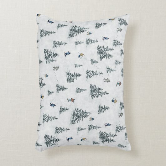 アルパインスキーヤーと隠されたイェティス – ダウンヒルスキー アクセントクッション (正面(垂直))