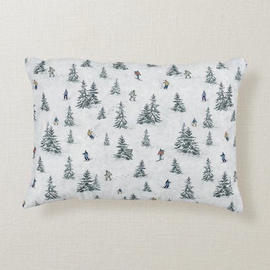 アルパインスキーヤーと隠されたイェティス – ダウンヒルスキー アクセントクッション (裏面)