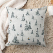 アルパインスキーヤーと隠されたイェティス – ダウンヒルスキー クッション (ブランケット)