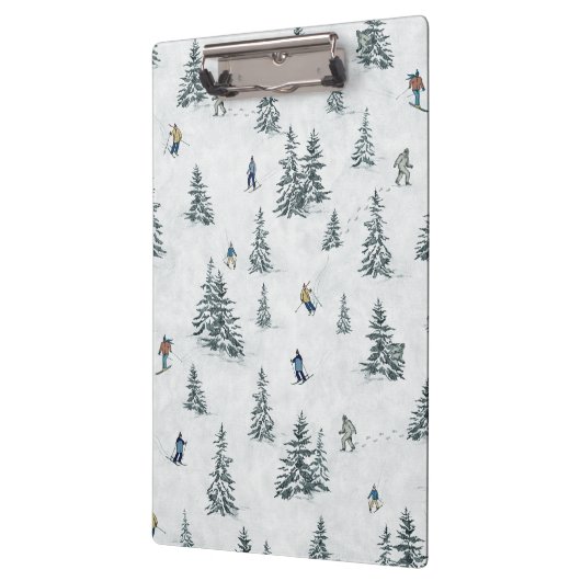 アルパインスキーヤーと隠されたイェティス – ダウンヒルスキー クリップボード (左)