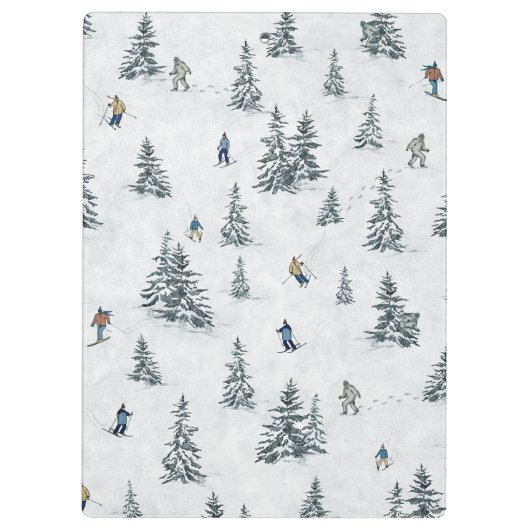 アルパインスキーヤーと隠されたイェティス – ダウンヒルスキー クリップボード (裏面)