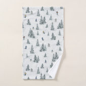 アルパインスキーヤーと隠されたイェティス – ダウンヒルスキー バスタオルセット (ハンドタオル)