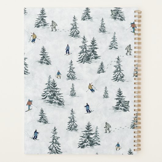 アルパインスキーヤーと隠されたイェティス – ダウンヒルスキー プランナー手帳 (裏面)