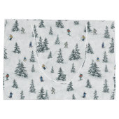 アルパインスキーヤーと隠されたイェティス – ダウンヒルスキー ラージペーパーバッグ (裏面)