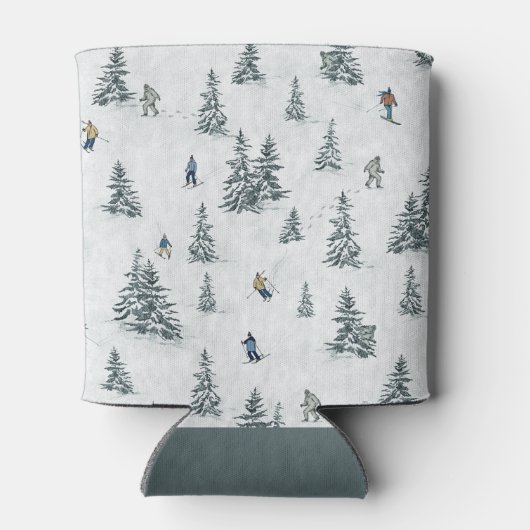 アルパインスキーヤーと隠されたイェティス – ダウンヒルスキー 缶クーラー (裏面)