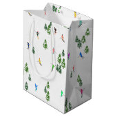 アルパインスキーヤースキーの冬の木 ミディアムペーパーバッグ (裏面アングル)