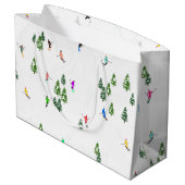 アルパインスキーヤースキーの冬の木 ラージペーパーバッグ (裏面アングル)