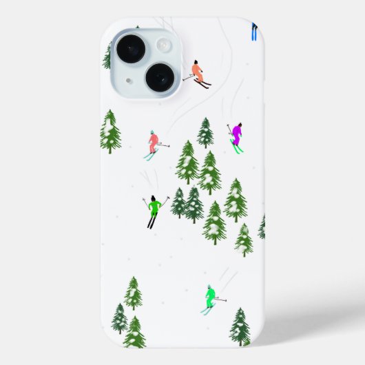 アルパインスキーヤースキーの冬の木 Case-Mate iPhoneケース (裏面)