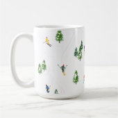 アルパインスキーヤースキーイラストレーションスキーヤー コーヒーマグカップ (左)