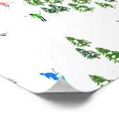 アルパインスキーヤースキーイラストレーションスキーヤー ポスター (角)