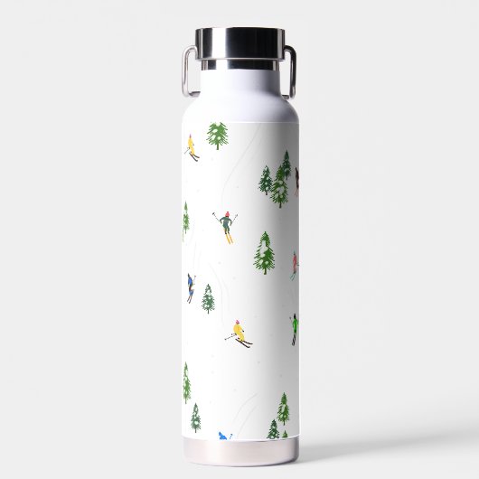 アルパインスキーヤーズスキーイラストレーション ウォーターボトル (正面)