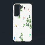 アルパインスキーヤーズスキーイラストレーション SAMSUNG GALAXY S21ケース<br><div class="desc">アルプカッコいいスの雪に覆われたモミの木々の間でスキーヤーがアルパインスキーリゾートの斜面を滑り降りる冬をテーマにしたスキーヤーパターンデザイン。フリーライドのスキーヤーはカラフルヴィンテージレトロなスキースーツを着て、白い雪の山の風景の背景にスキーと下り坂をスキー。友人、同僚や家族のサークルでスキーヤーのための素晴らしい冬のスポーツおもしろいギフト。スキエお洒落アアートワークイラストレーションデザイン。スキーヤーのスキーのホームデッキ、スキーチーム、スキーコーチのギフト。スキースキースキースキーのラッピング紙ギフト。完璧なスキーアルパインロッジ、ホテル、スキーヤーのためのスタジオギフト。マンモススキーリゾート，ツェルマット，ティニュ，《植物》アスペン，スキーギフトパーソナライズされたギフト</div>