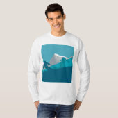 アルパインスキーヤーズダウンヒルスキーホワイト Tシャツ (正面フル)