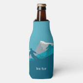 アルパインスキーヤーダウンヒルスキーパーソナライズされた ボトルクーラー (ボトル正面)