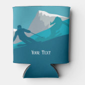 アルパインスキーヤーダウンヒルスキーパーソナライズされた 缶クーラー (正面)