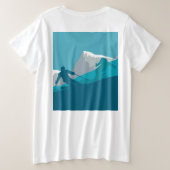 アルパインスキーヤーダウンヒルスキー プラスサイズTシャツ (デザイン裏面)