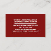 アルパインスキーヤー、スキーヤー&スノーボーダーインストラクター 名刺 (裏面)