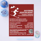 アルパインスキーヤー、スキー/スノーボーディングレッスン/クラス チラシ (シングル)