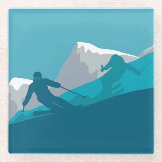 アルパインスキー ガラスコースター (正面)