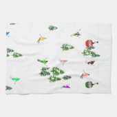 アルパインスキー |ゴンドラスキーリフト休日スキーヤー キッチンタオル (横)