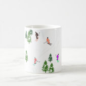 アルパインスキー |スキーホリデースキーヤー冬 コーヒーマグカップ (中央)