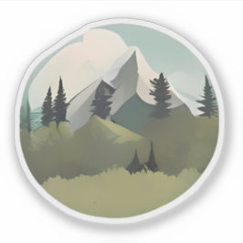 アルパインセレニティ：丘と雪をかぶったピーク シール