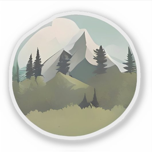 アルパインセレニティ：丘と雪をかぶったピーク シール (正面)