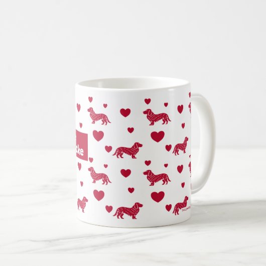 アルパインダックスブレスクマグカップ赤いハート コーヒーマグカップ (正面右)