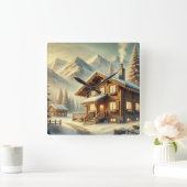 アルパインチャーム スクエア壁時計 (ホーム)