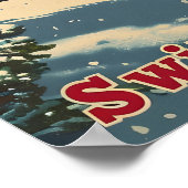 アルパインチャーム:ヴィンテージスイスビレッジハガキ ポスター (角)