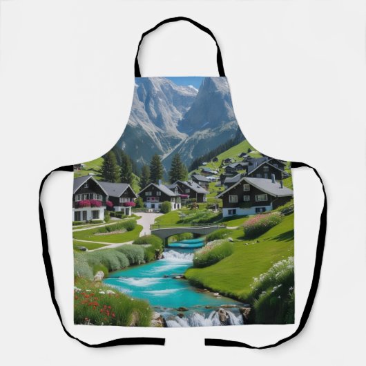 「アルパインチャーム – 静かなハートの調理師 エプロン (正面)