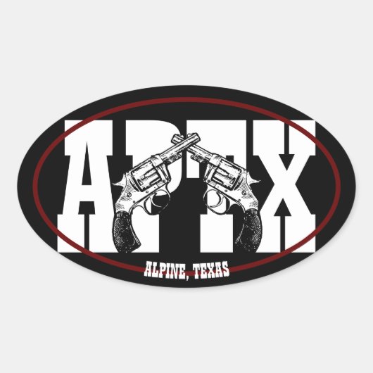 アルパインテキサス州ビニールステッカー楕円 楕円形シール (正面)