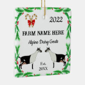 アルパインパーソナライズされたデイリーヤギ農場クリスマス セラミックオーナメント (右)