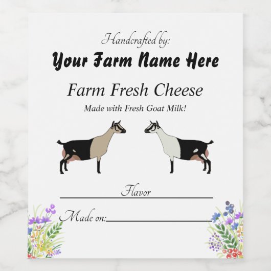 アルパインパーソナライズされたヤギのチーズラベル ワインラベル (シングルラベル)