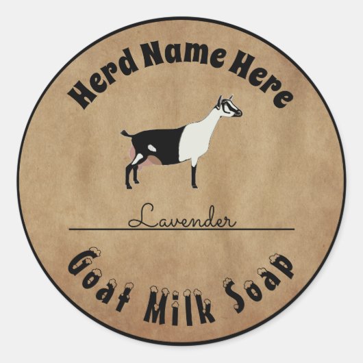 アルパインパーソナライズされたヤギ乳石鹸 ラウンドシール (正面)
