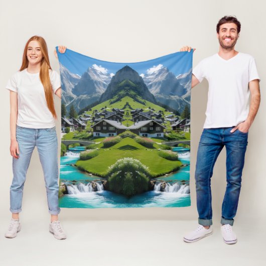 アルパインピースコージーアップビレッジ フリースブランケット (インサイチュ)