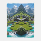 アルパインピースコージーアップビレッジ フリースブランケット (正面)