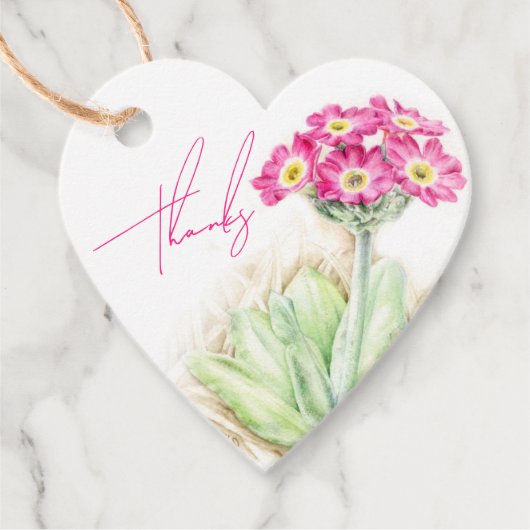 アルパインプリムラピンクワイルドフラワーメッセージカード フェイバータグ (正面)