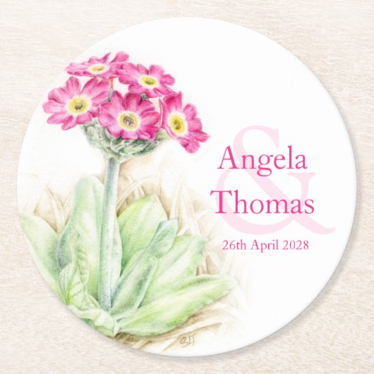 アルパインプリムラピングリ結婚ーンのコースター ラウンドペーパーコースター (正面)