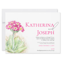 アルパインプリムローズの水彩色ピンク結婚の風景