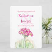 アルパインプリムローズの水色ピンク結婚の垂直 招待状 (スタンド正面)