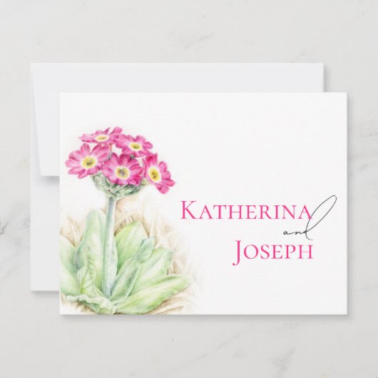 アルパインプリムロ結婚ーズアートのQRコード付き返信 出欠カード (正面)