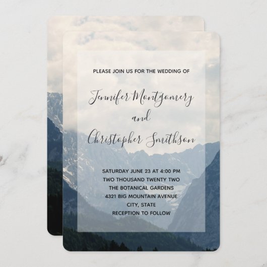 アルパインマウンテンズ自然フォトカントリーウェディング 招待状 (正面/裏面)