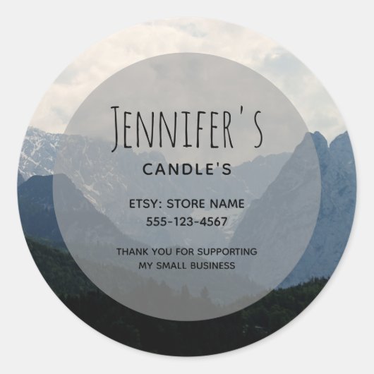 アルパインマウンテンズ自然フォトカントリービジネス ラウンドシール (正面)