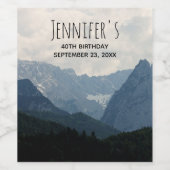 アルパインマウンテンズ自然フォトカントリー誕生日勝利 ワインラベル (シングルラベル)