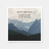 アルパインマウンテンズ自然フォトカントリー誕生日 スタンダードカクテルナプキン (正面)