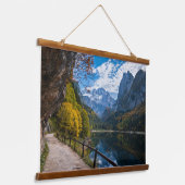 アルパインマウンテンレイクゴサセエンレイクオーストリア 吊り下げ型タペストリー (傾斜あり)