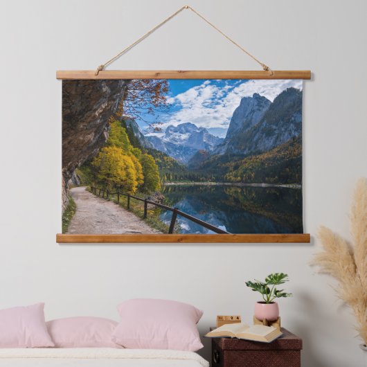 アルパインマウンテンレイクゴサセエンレイクオーストリア 吊り下げ型タペストリー (寝室)