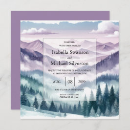 アルパインミストのラベンダー結婚霜 招待状