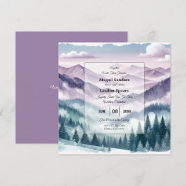 アルパインミストのラベンダー結婚霜 招待状